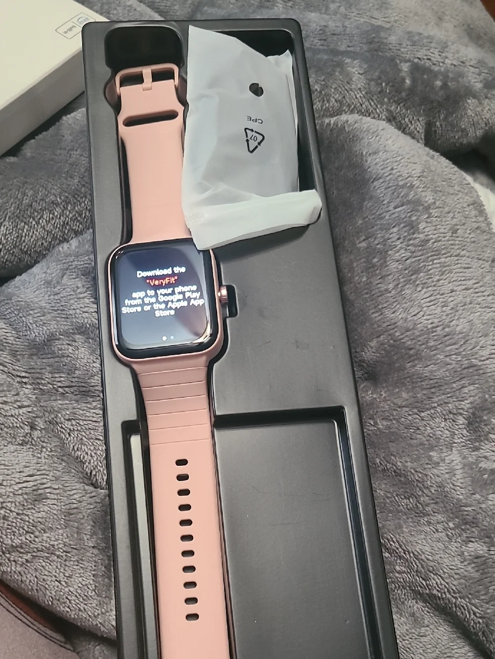 Rose Pink Smartwatch with Silicone Strap - Unbranded